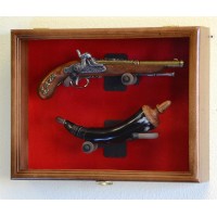 Pistol Revolver Flintlock Antique Knife Gun Display Case Shadowbox Cabinet Rack   302333858081